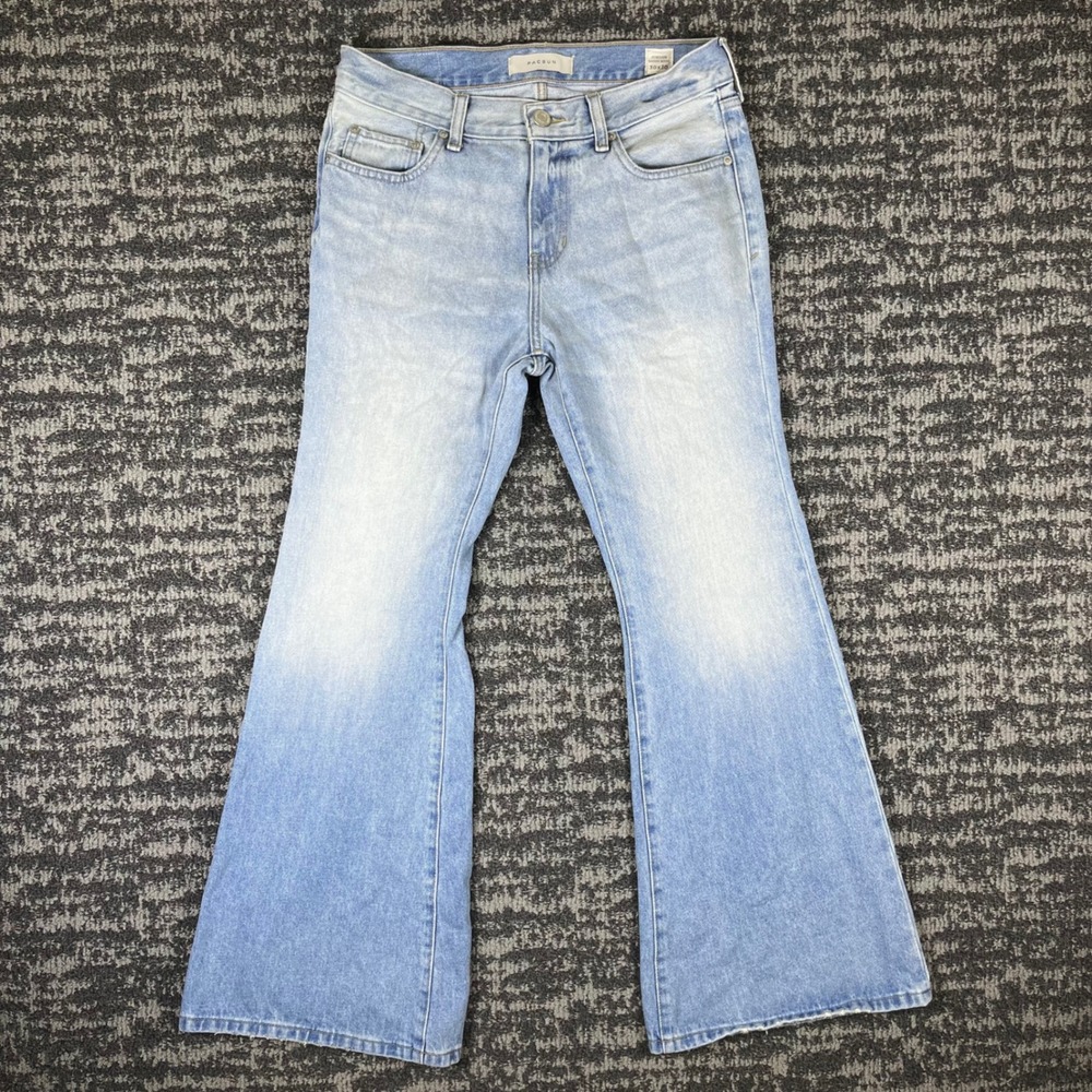 PacSun Jordan Baggy Boot Jeans Mens 30x30 Light Blue Faded Wide Leg Denim